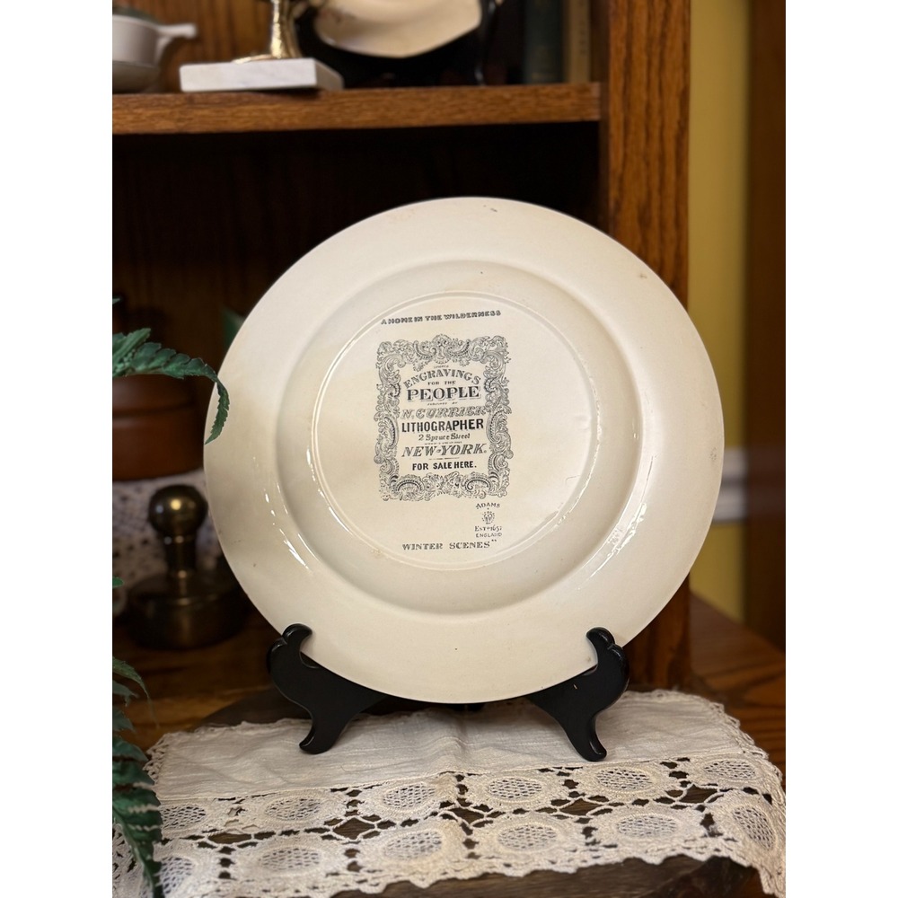 Adam's England Currier A Home in the Wilderness Plate 10.5" Winter - Picture 4 of 5